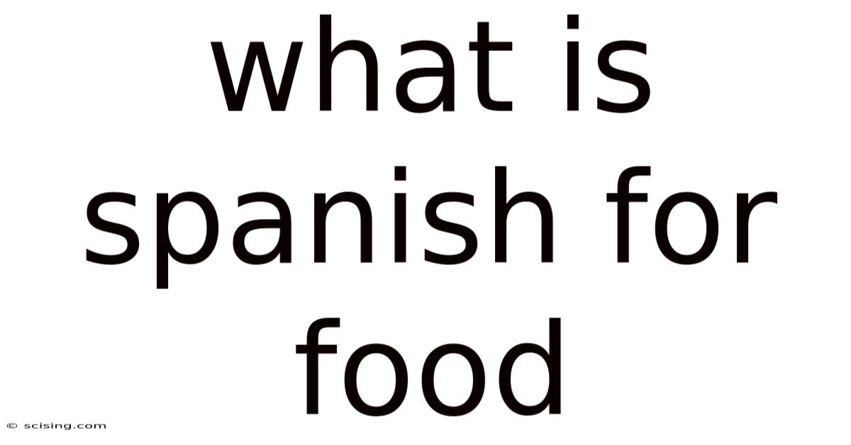 What Is Spanish For Food