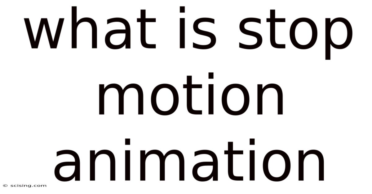 What Is Stop Motion Animation