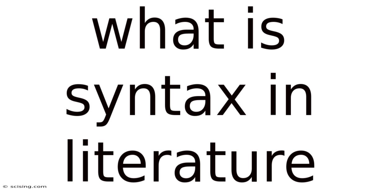 What Is Syntax In Literature