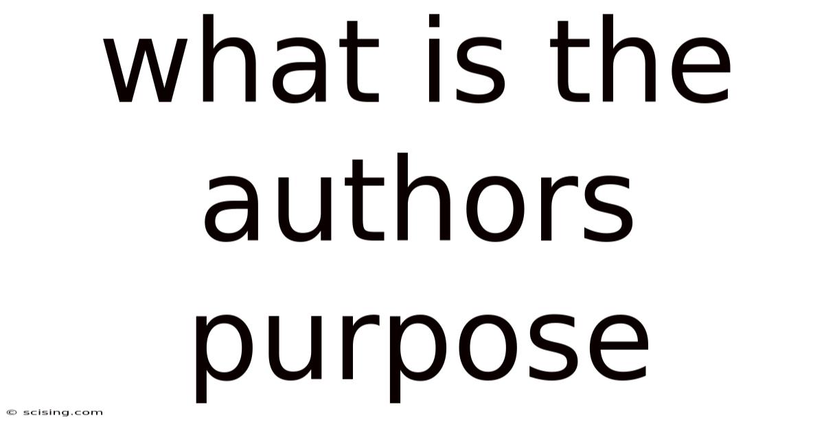 What Is The Authors Purpose