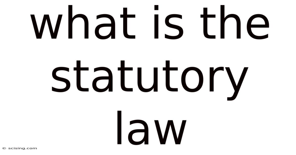 What Is The Statutory Law
