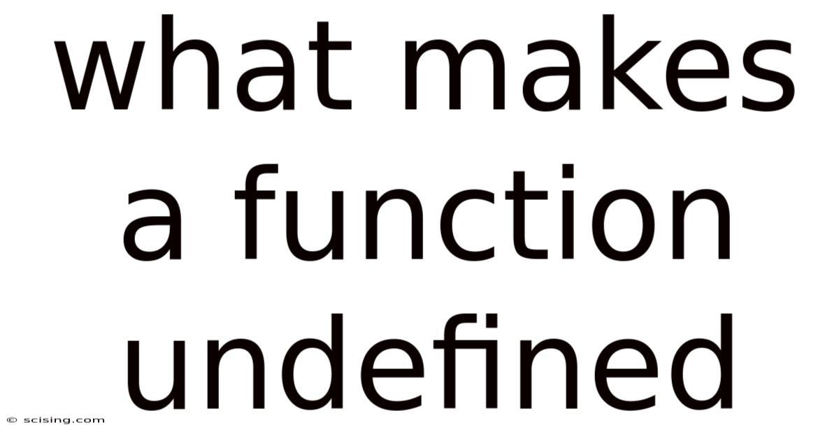 What Makes A Function Undefined