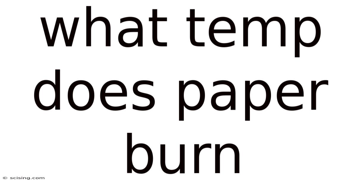 What Temp Does Paper Burn