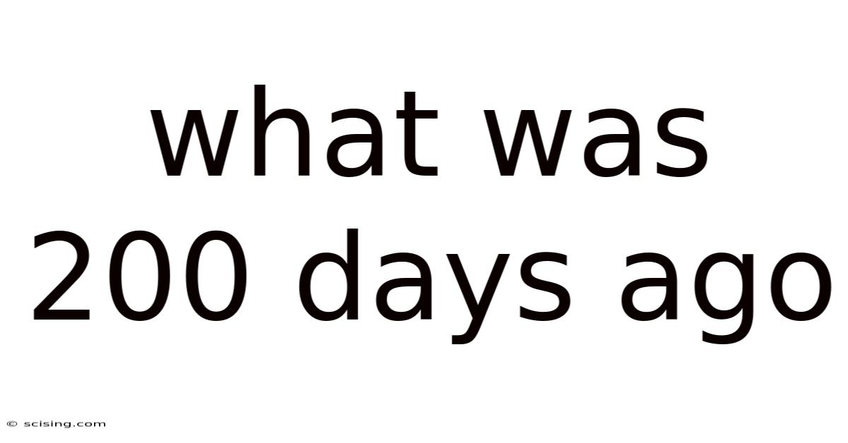 What Was 200 Days Ago
