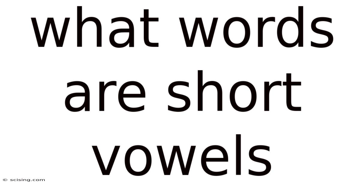 What Words Are Short Vowels