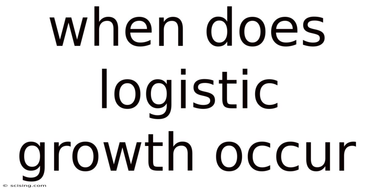 When Does Logistic Growth Occur