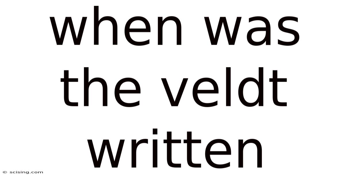 When Was The Veldt Written