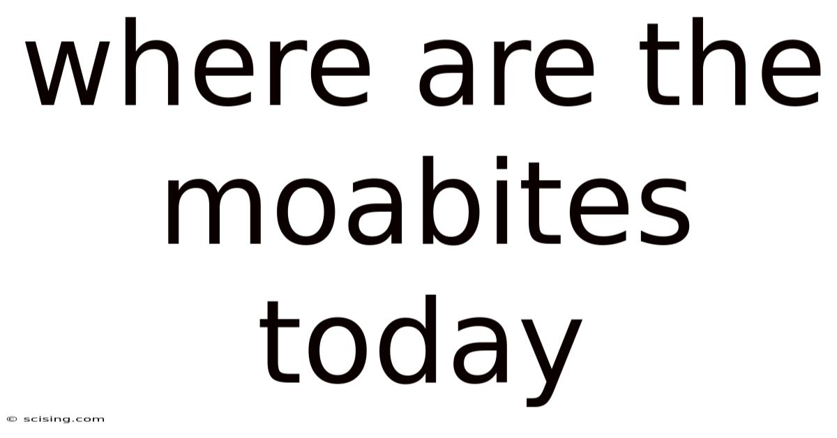 Where Are The Moabites Today