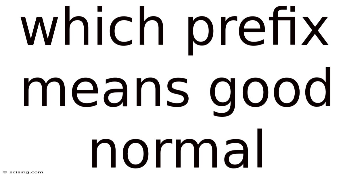 Which Prefix Means Good Normal
