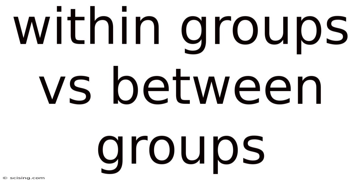 Within Groups Vs Between Groups