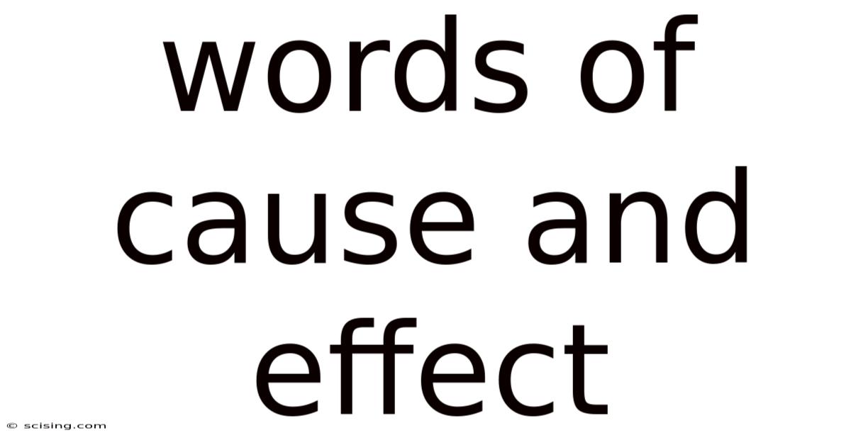 Words Of Cause And Effect
