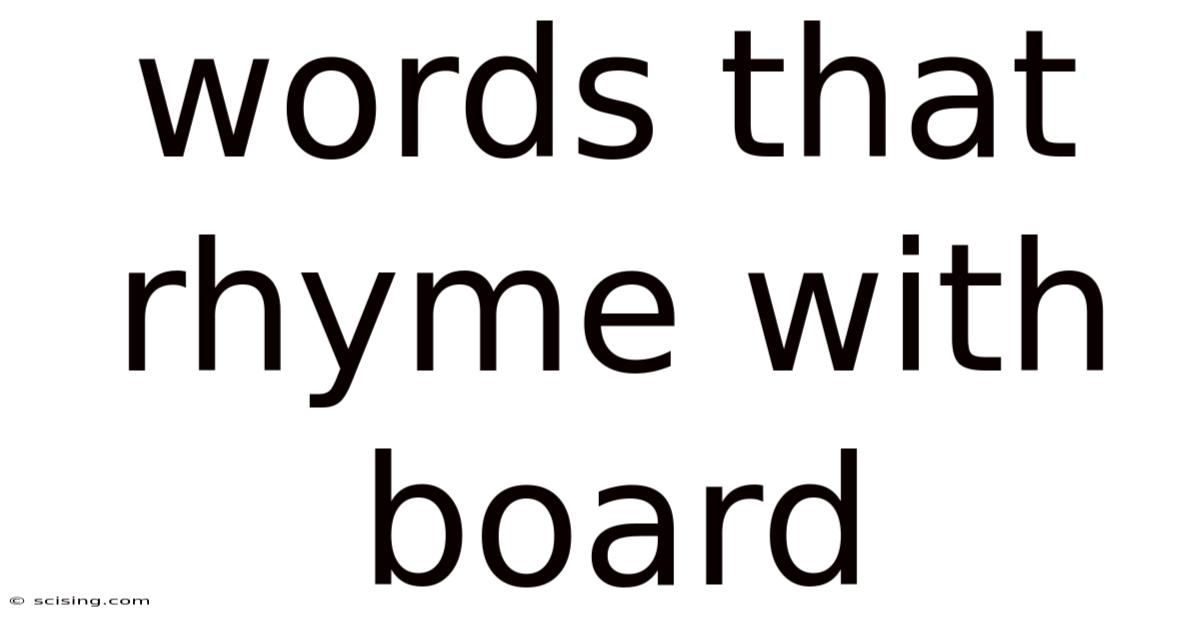Words That Rhyme With Board
