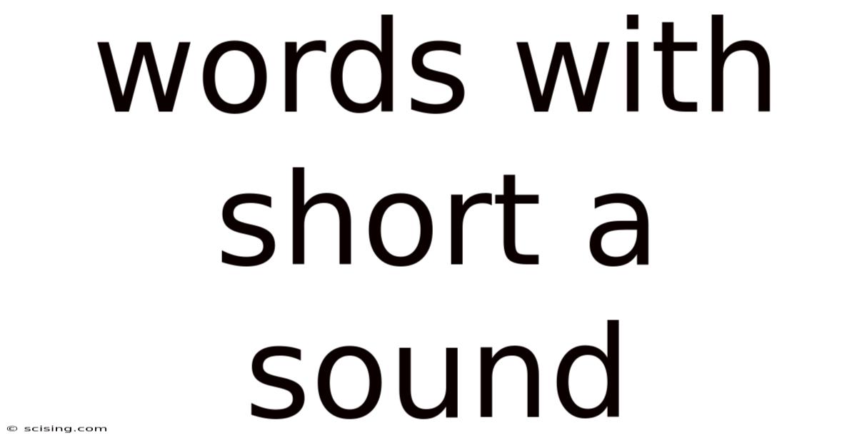Words With Short A Sound