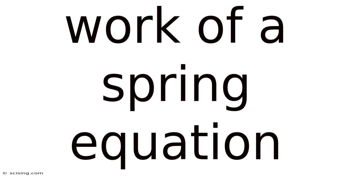 Work Of A Spring Equation