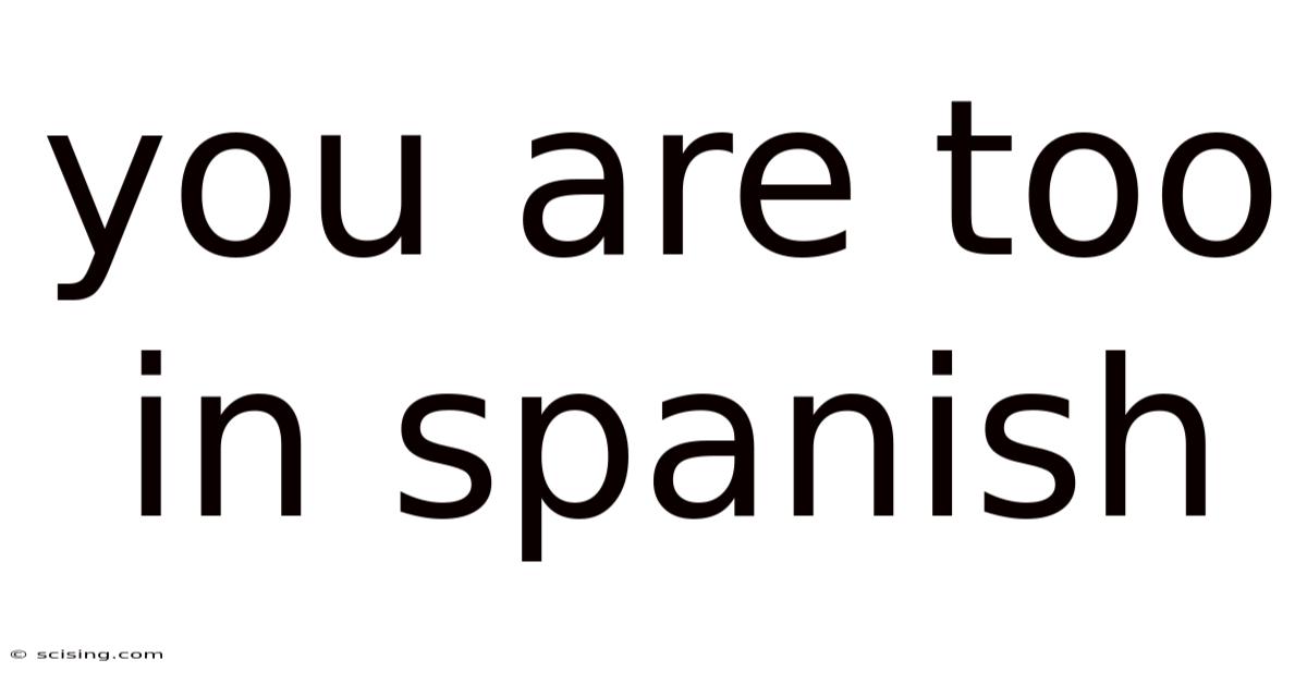 You Are Too In Spanish